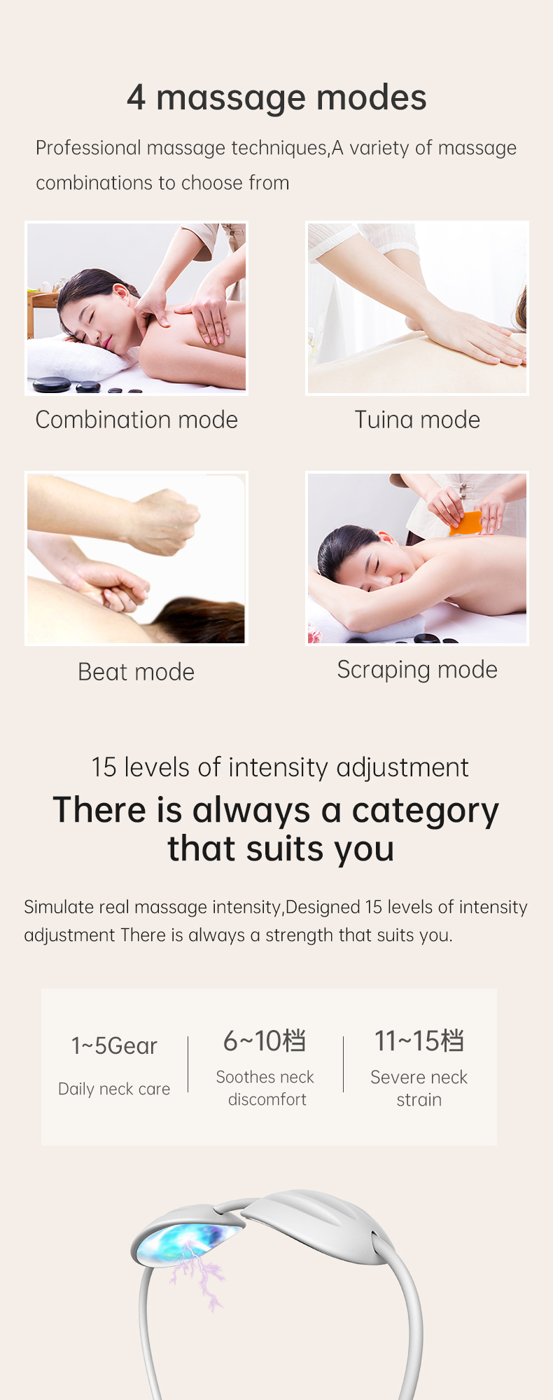 neck massager with tens