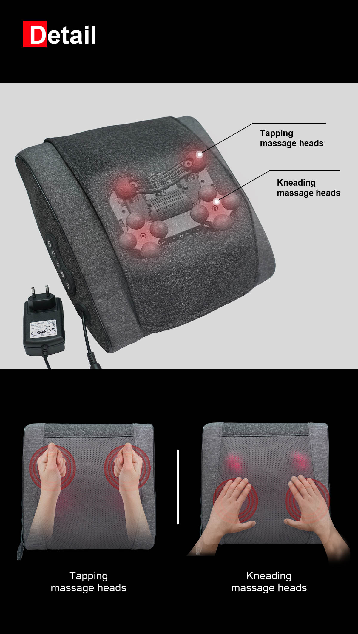 lumbar back massage cushion