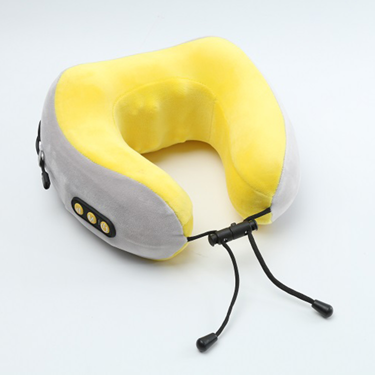 u-shaped heating massage neck pillow for travel use