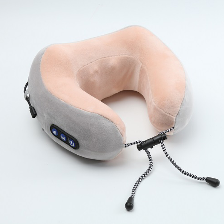 u-shaped heating massage neck pillow for travel use