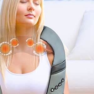 neck and back massager with heat