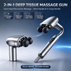 ZMIND H036 Full Body Deep Tissue Fascia Massage Gun, Removable Curved Handle Integrated Double-Ball Percussion Massager